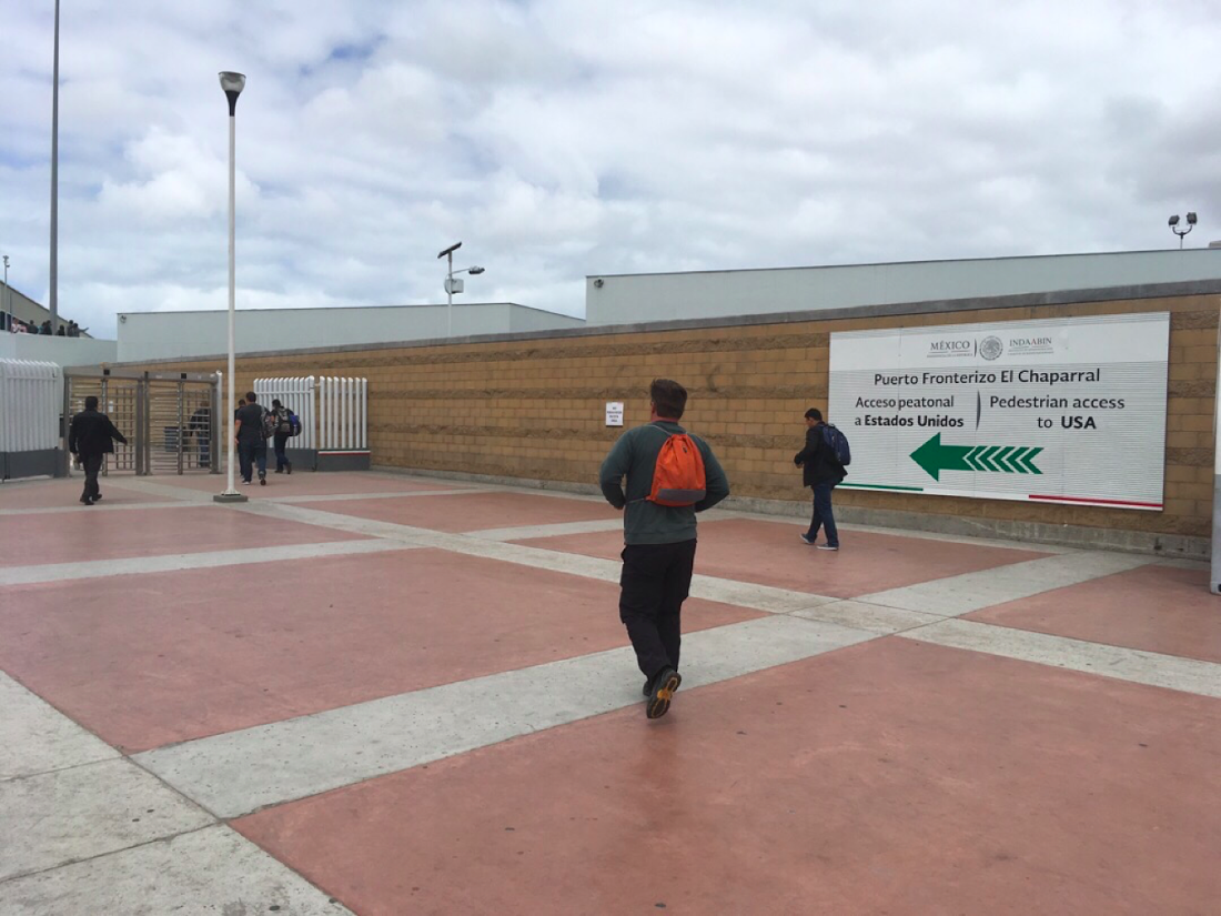The entry to the San Ysidro Port of Entry’s new PedWest walkway. Image by Patrick Reilly. Mexico, 2017. The entry to the San Ysidro Port of Entry’s new PedWest walkway. Image by Patrick Reilly. Mexico, 2017.