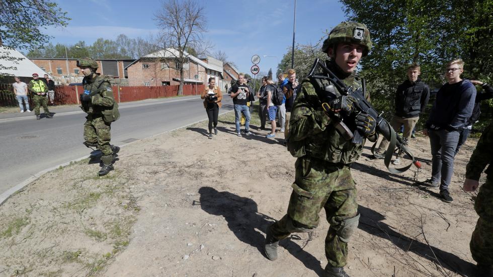 Still from the July 7, 2016 PBS NewsHour broadcast. Estonia, 2016. Estonian soldiers
