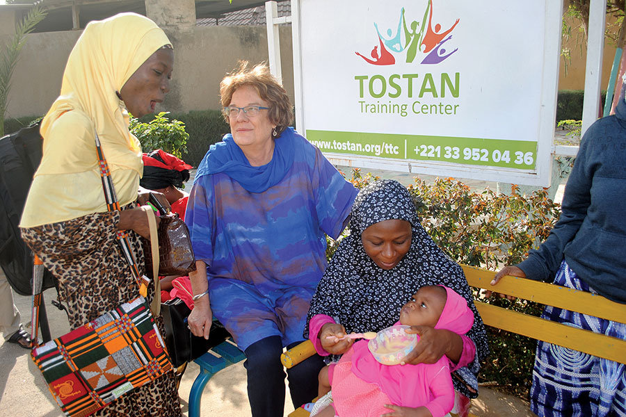 Molly Melching has grown Tostan into an organization that focuses on literacy, health, hygiene, community governance, and more. Image by Amy Yee. Senegal, 2017. Molly Melching has grown Tostan into an organization that focuses on literacy, health, hygiene, community governance, and more. Image by Amy Yee. Senegal, 2017.