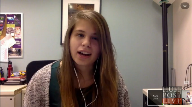Screenshot of Anna Hoffman interviewed on HuffPost Live. Media file: hoffman.png
