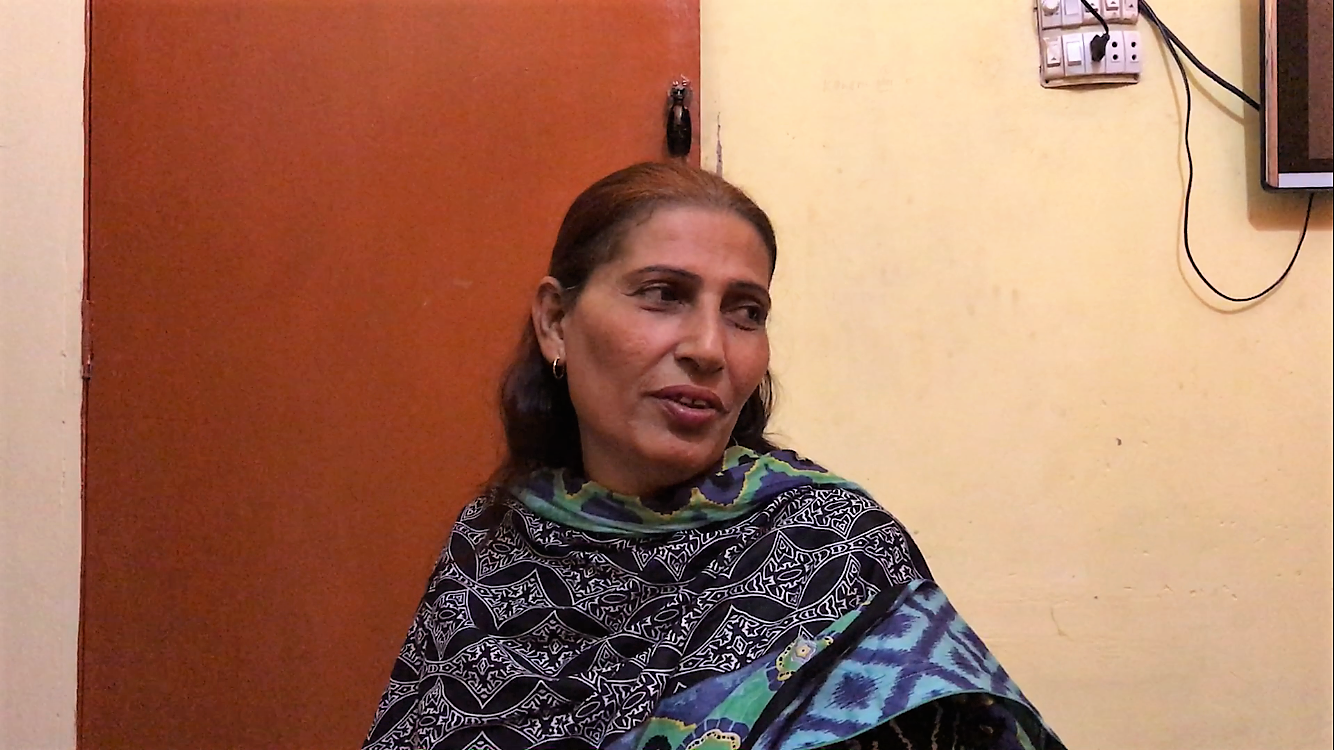 Bindiya Rana, founder of Gender Interactive Alliance, explains the source of her inspiration in running an organization for the transgender community in Karachi. Image by Rubab Anwar. Pakistan, 2017. Bindiya Rana, founder of Gender Interactive Alliance, explains the source of her inspiration in running an organization for the transgender community in Karachi. Image by Rubab Anwar. Pakistan, 2017.