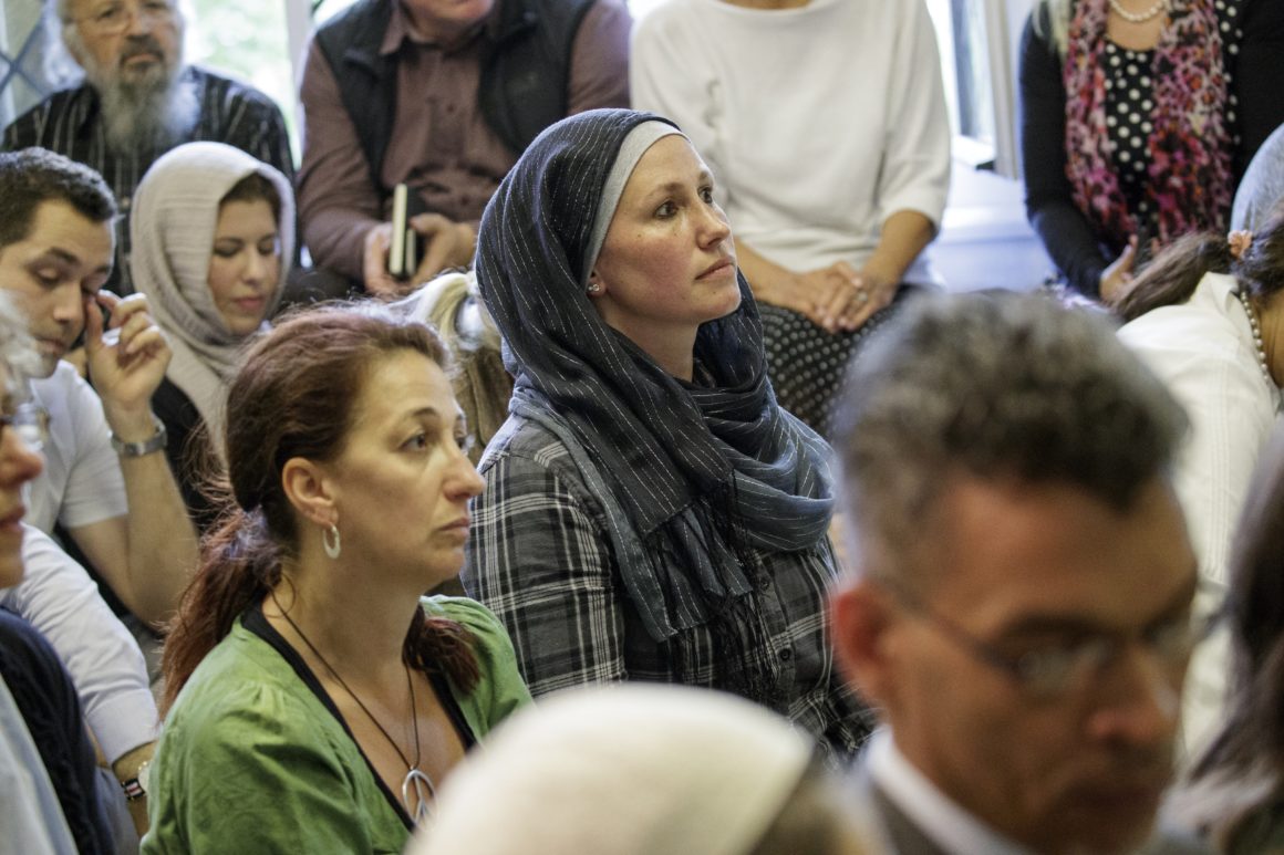 The prayer room of the Ibn Rushd-Goethe mosque 16 June, when it opened . Image by Carsten Koall/AFP via Getty Images. Germany, 2017. The prayer room of the Ibn Rushd-Goethe mosque 16 June, when it opened . Image by Carsten Koall/AFP via Getty Images. Germany, 2017.