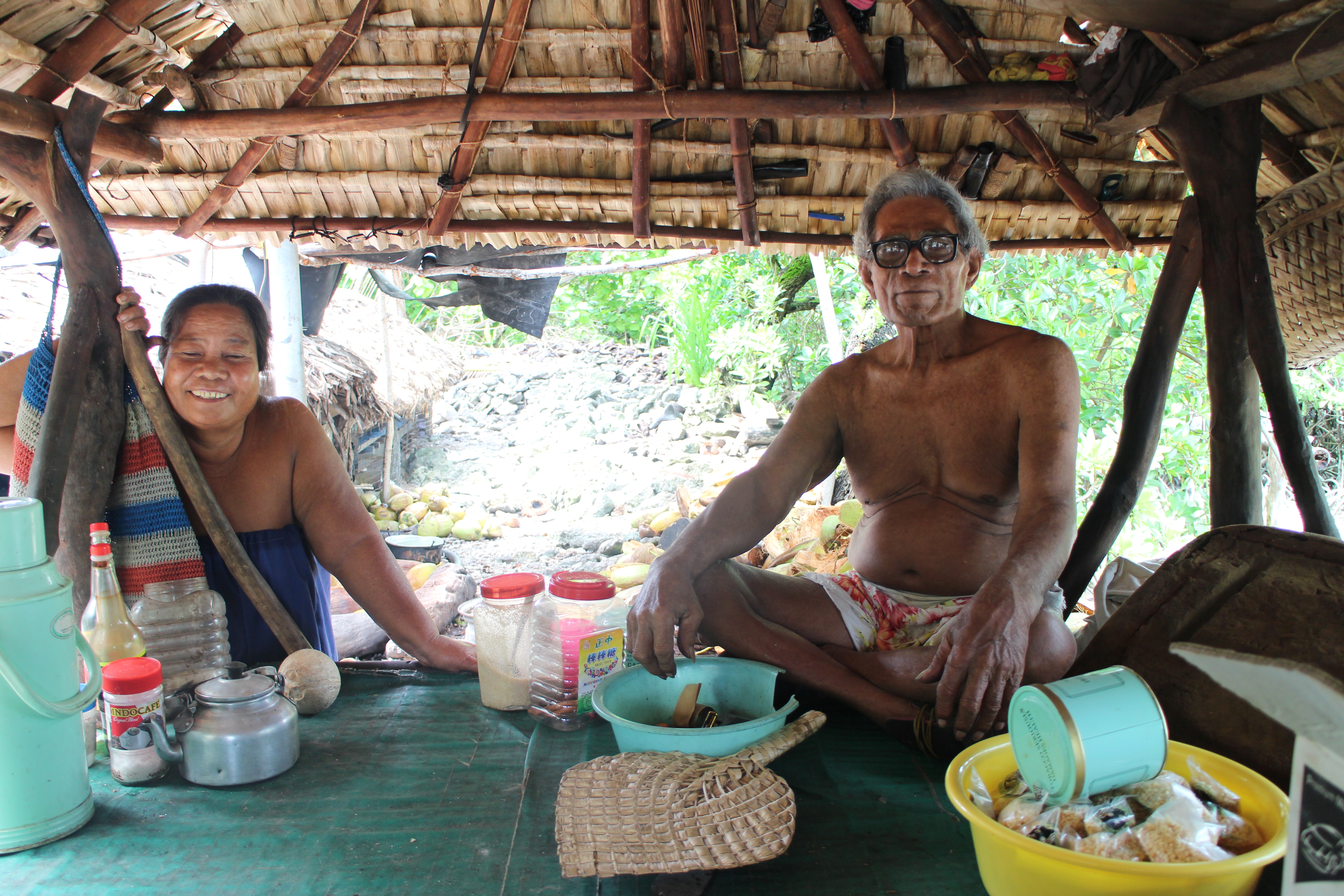 Mwangarita Ioane and her husband Toasu Tengata no longer have to bicycle to town to collect water each day. Image by Janice Cantieri. Kiribati, 2014. Media file: img_0221.jpg