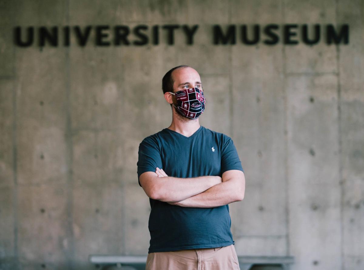 Wes Stoerger, curator of exhibits at the SIU University Museum, poses for a portrait on Thursday, July 16 at the University Museum on the Southern Illinois University campus in Carbondale. Image by Brian Munoz. United States, 2020. Wes Stoerger, curator of exhibits at the SIU University Museum, poses for a portrait on Thursday, July 16 at the University Museum on the Southern Illinois University campus in Carbondale. Image by Brian Munoz. United States, 2020.