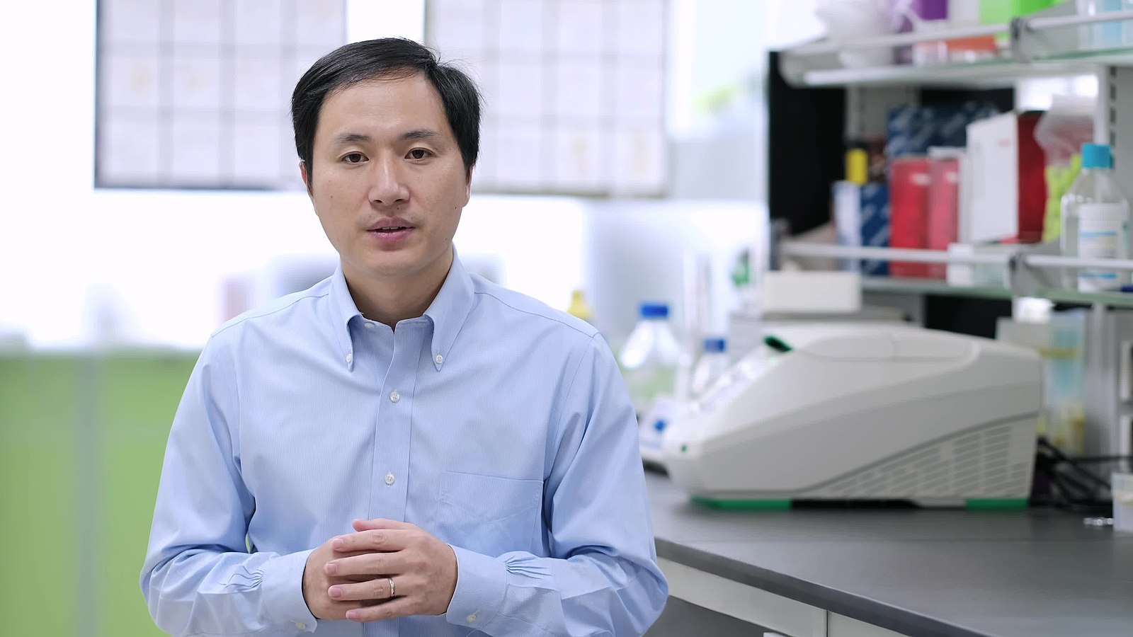Chinese biomedical researcher Dr. Jiankui He. Image by The He Lab. China, 2018. Chinese biomedical researcher Dr. Jiankui He. Image by The He Lab. China, 2018.