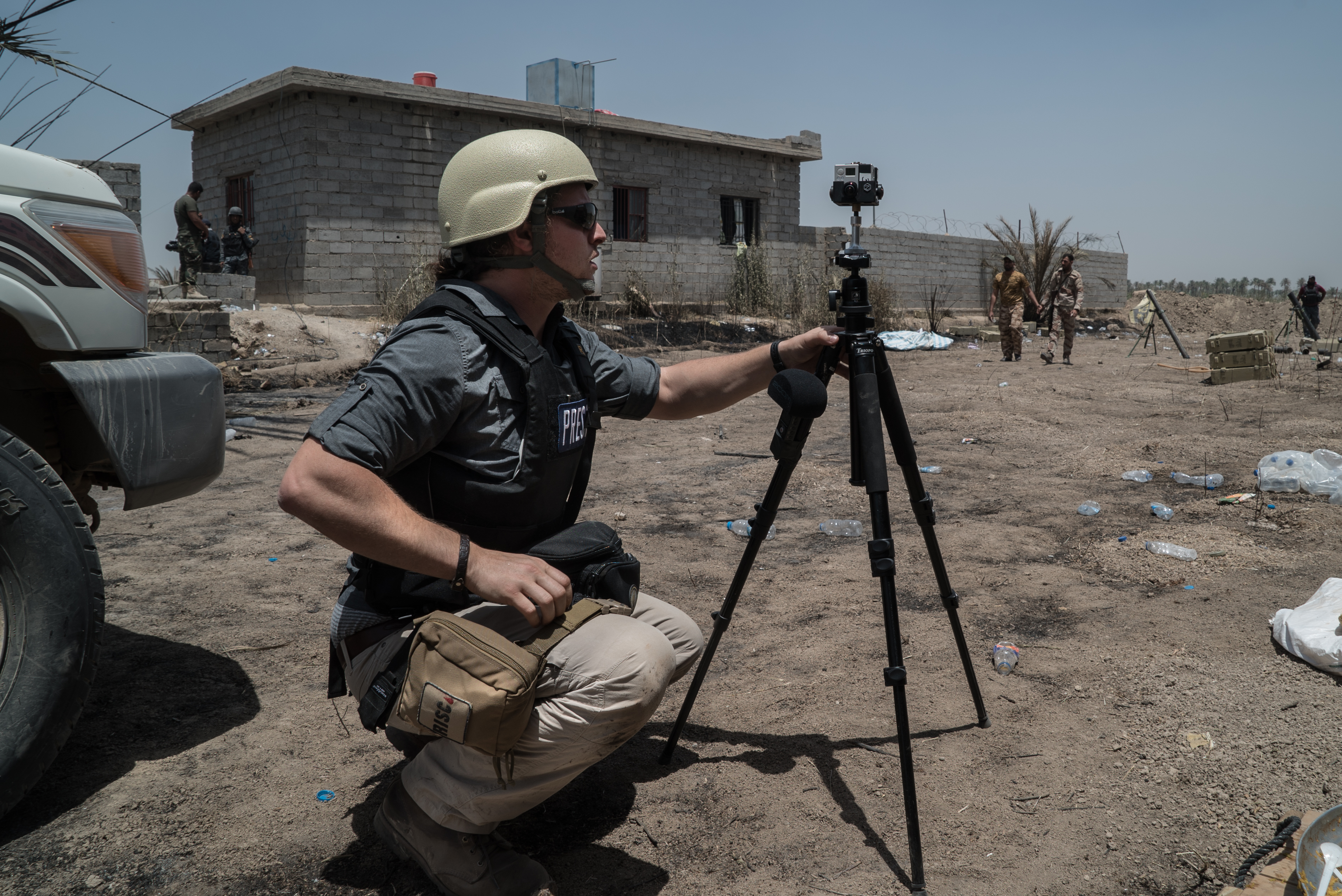 Ben C. Solomon filming in Iraq. Image courtesy of New York Times. Iraq, 2016. Ben C. Solomon filming in Iraq. Image courtesy of New York Times.