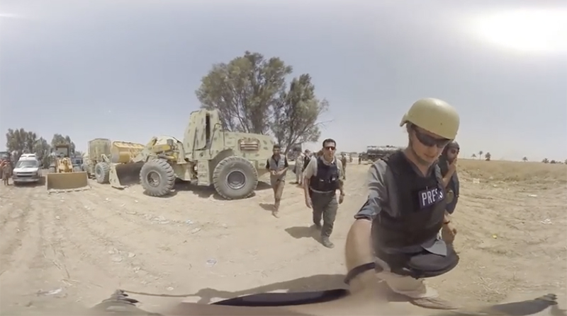 Grantee Ben Solomon's VR film, "The Fight for Fallujah," was one of the first VR experiences to be shot in a war zone. Iraq, 2016. Grantee Ben Solomon