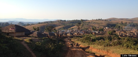 The road through Kweneza, Mrs. Matunga's mountaintop village, is nearly impassable during the rainy season. Few Malawian government services reach this remote community, but health care provided free at the point of care is a cherished one. Image by Luke Messac, Malawi, 2013.