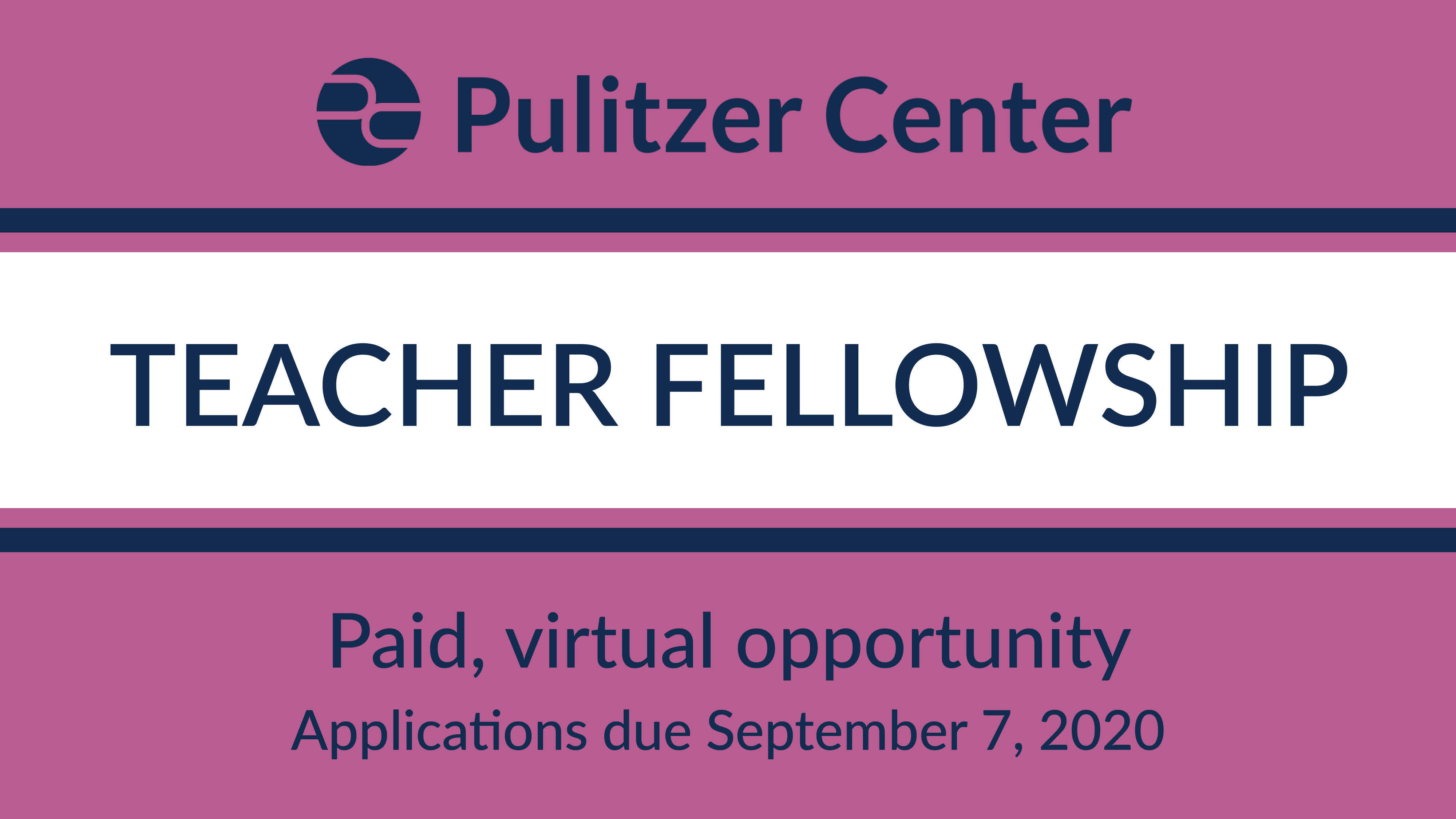 Apply for the fall 2020 Pulitzer Center Teacher Fellowship! Apply for the fall 2020 Pulitzer Center Teacher Fellowship!