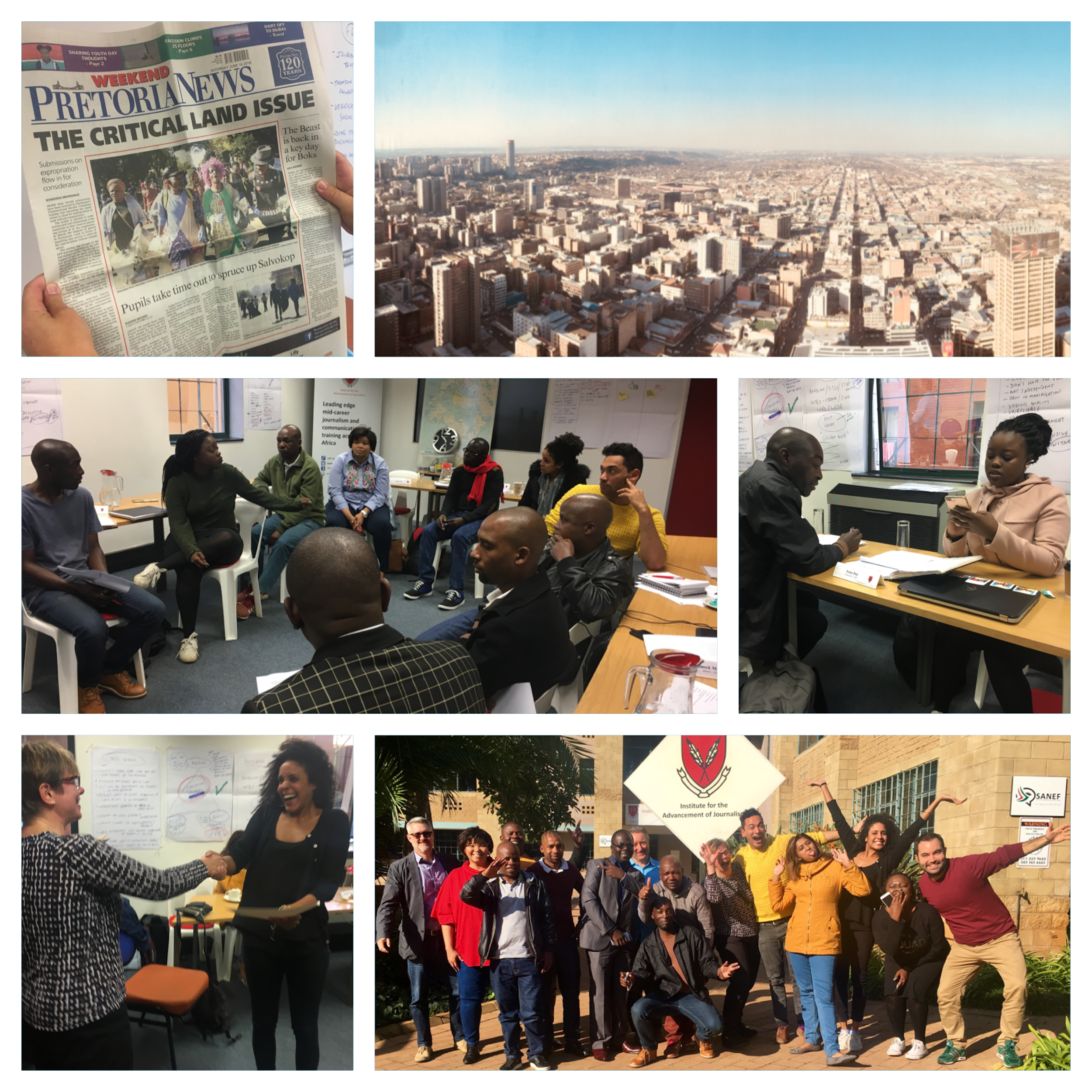 Various photos from the 2018 journalism workshop in Johannesburg, South Africa. Media file: img_9776.png