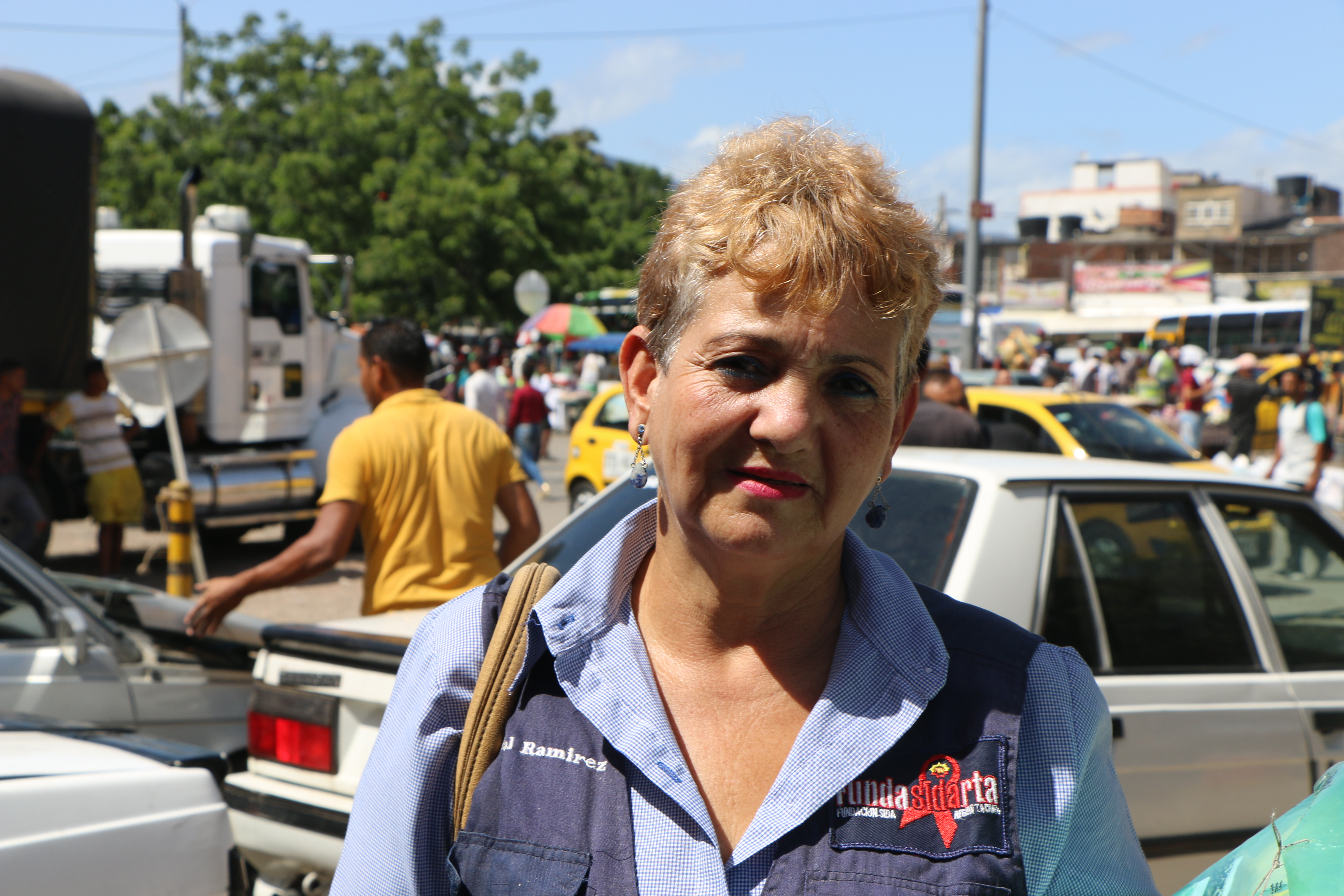 Marisol Ramirez lives with HIV/AIDS in Codero, Venezuela. She crosses the border monthly to receive treatment. Image by Patrick Ammerman. Colombia, 2019. Marisol Ramirez lives with HIV/AIDS in Codero, Venezuela. She crosses the border monthly to receive treatment. Image by Patrick Ammerman. Colombia, 2019.