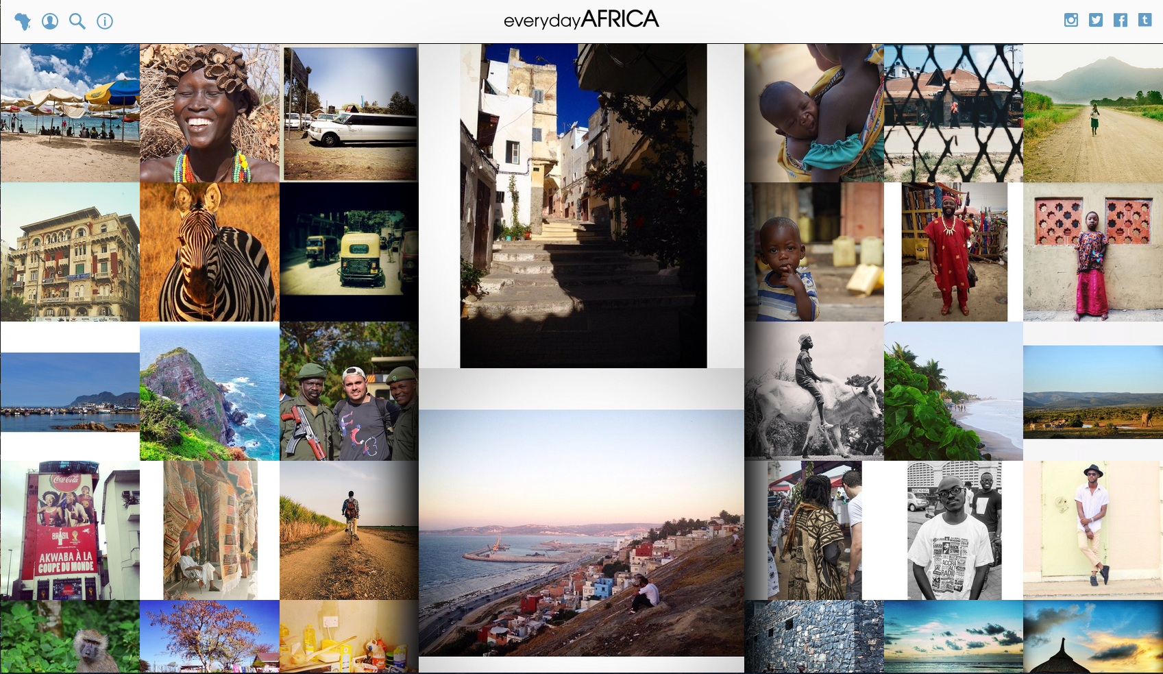 A screenshot of the Everyday Africa website, 2014. Media file: screen_shot_2014-08-26_at_9.45.37_am.png