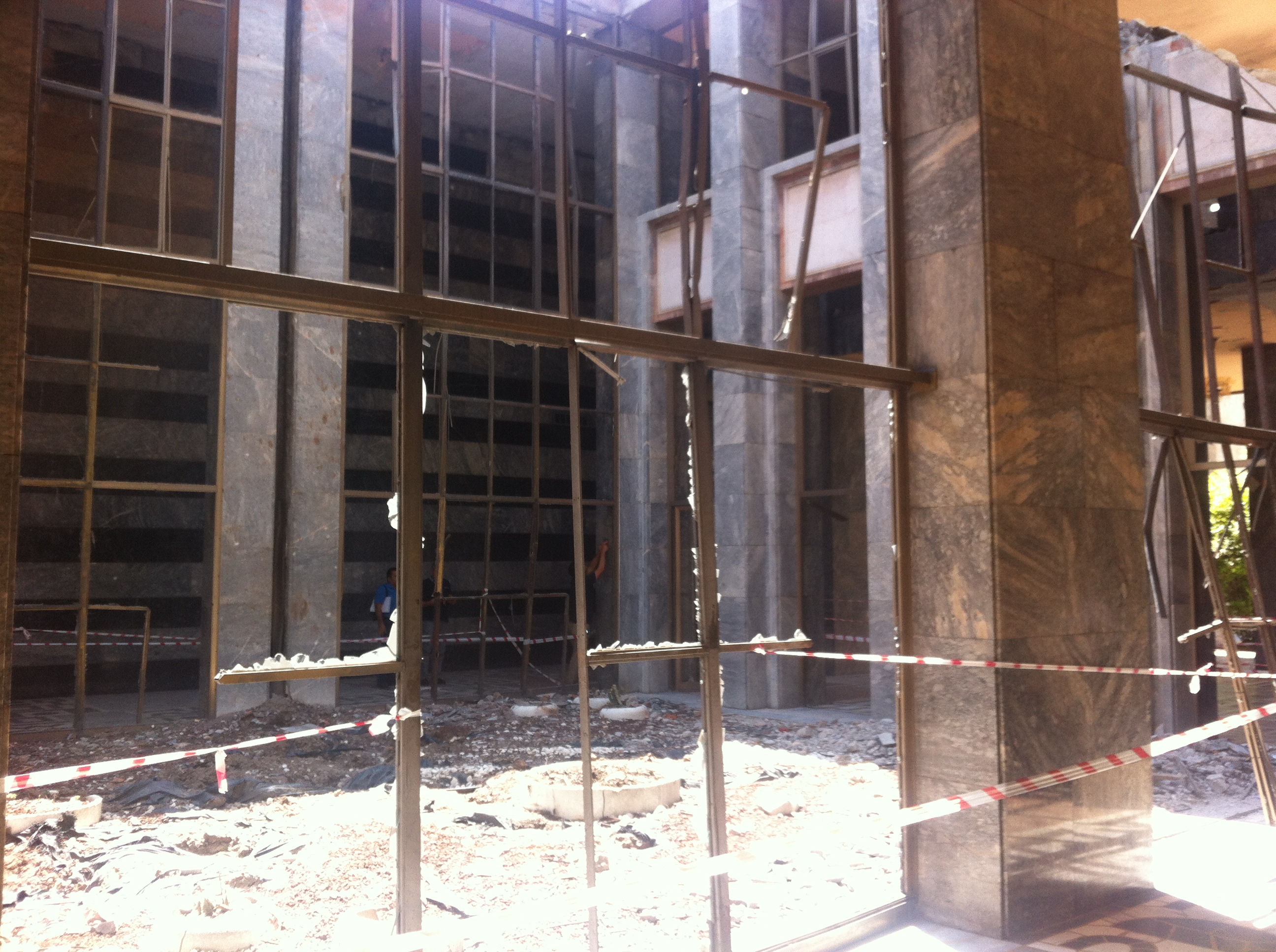 Damage wreaked on Turkey's sovereign parliament, which received a direct hit from a rebel F-16 on the night of the coup. Image by Christopher de Bellaigue. Turkey, 2016. Damage wreaked on Turkey's sovereign parliament, which received a direct hit from a rebel F-16 on the night of the coup. Image by Christopher de Bellaigue. Turkey, 2016.