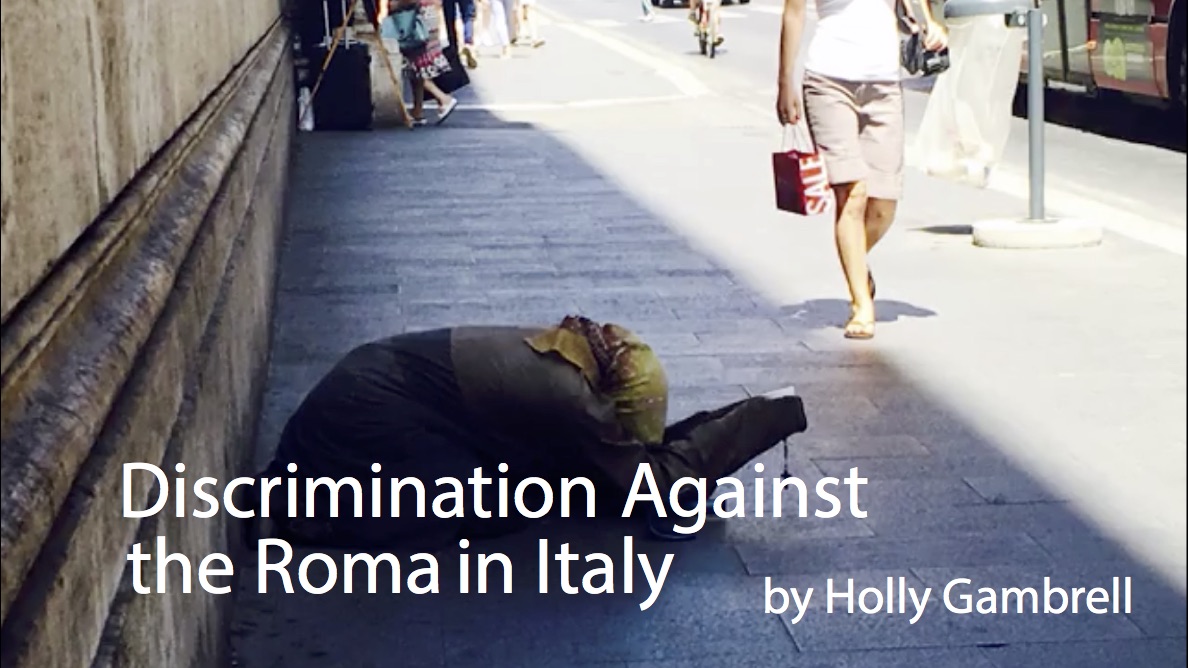A Roma woman bows hoping a passerby will give her money. Image by Holly Gambrell. Italy, 2016. Media file: roma_thumbnail_new-3.jpg