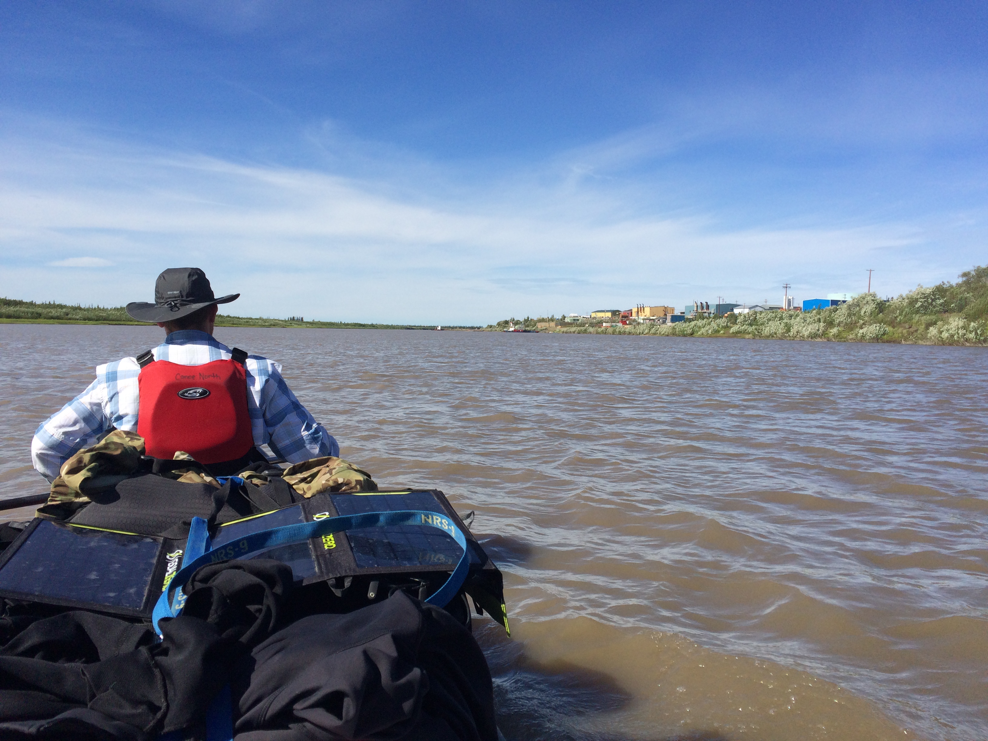 The town of Inuvik, from the Mackenzie River. Image courtesy of Brian Castner. Canada, 2016. The town of Inuvik, from the Mackenzie River