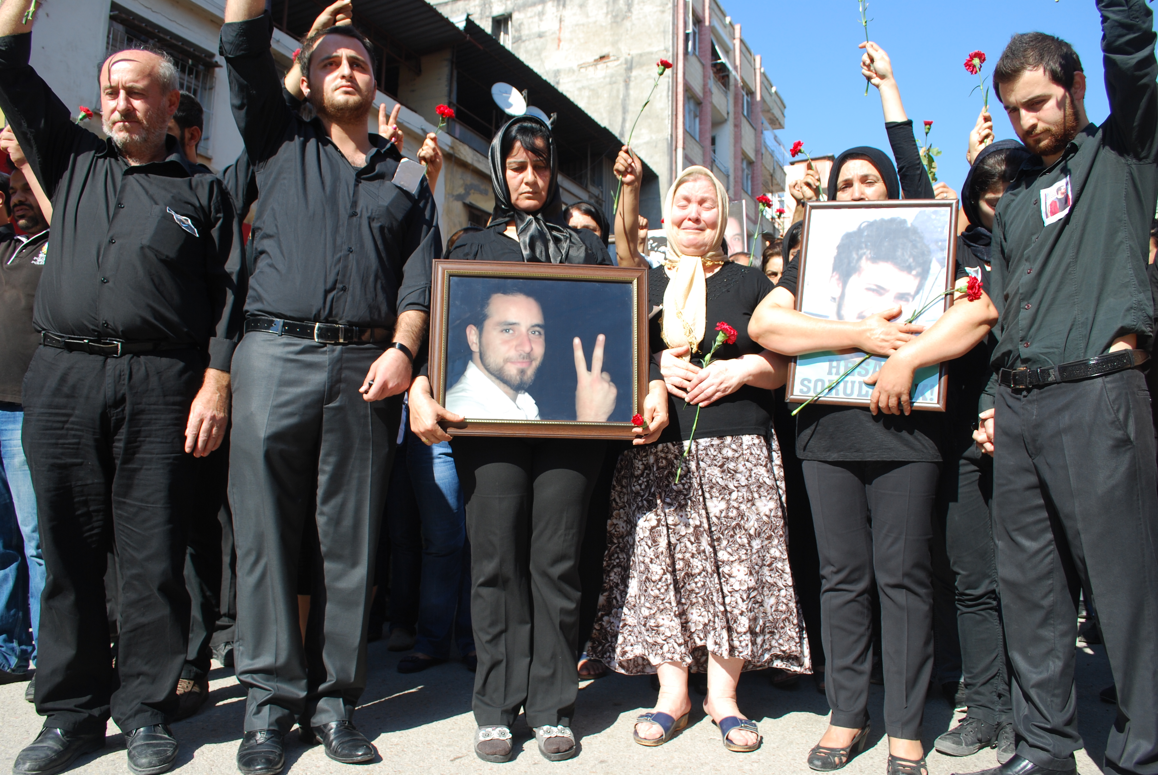 Family members in Armutlu walk in memory of protesters killed during clashes with the police. Image by Jenna Krajeski. Turkey, 2013. Media file: dsc_1189.jpg