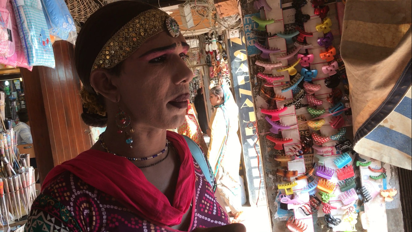 Sonya talks about her childhood outside of Meena Bazaar in Karachi. Image by Rubab Anwar. Pakistan, 2017. Sonya talks about her childhood outside of Meena Bazaar in Karachi. Image by Rubab Anwar. Pakistan, 2017.