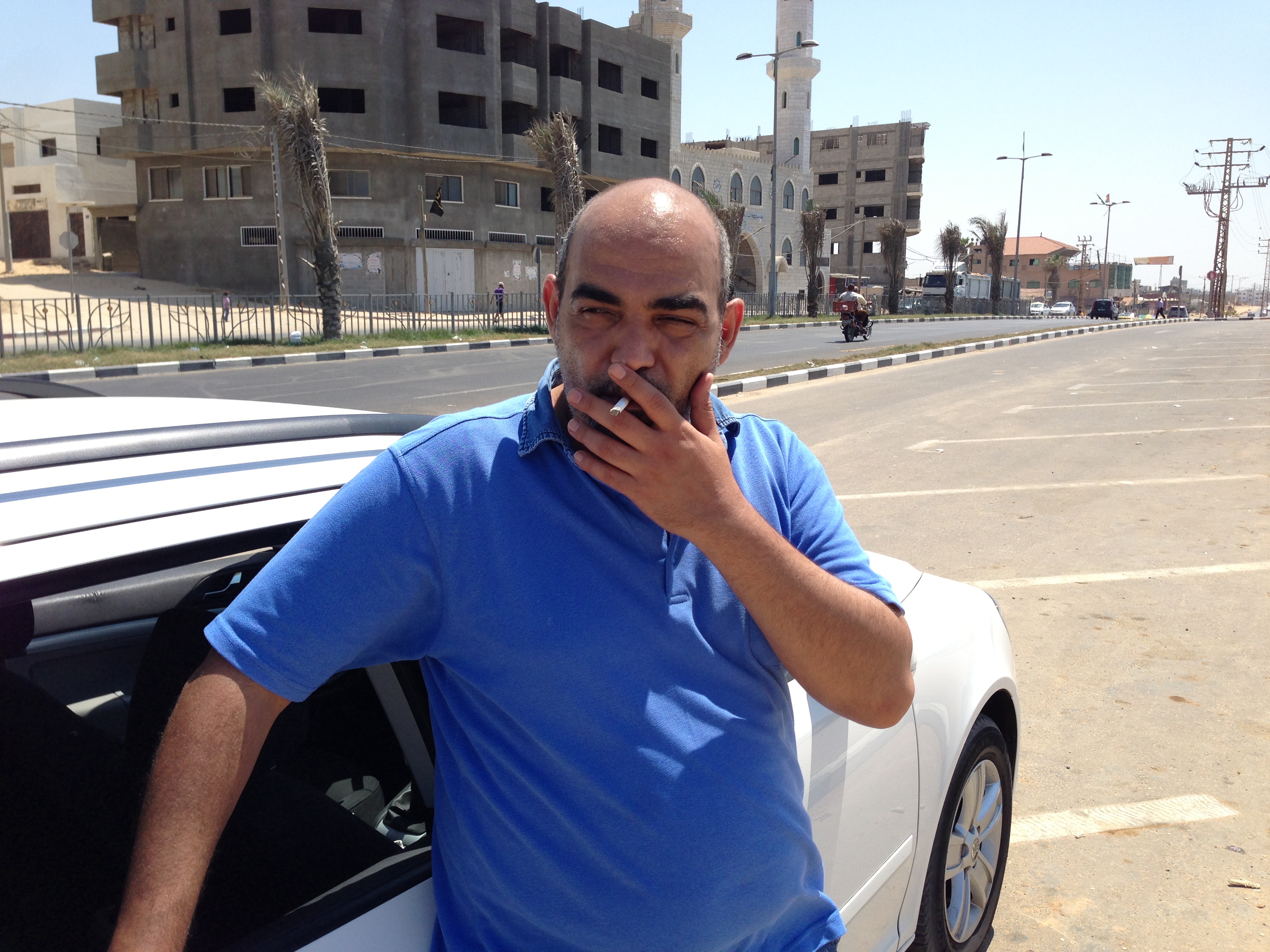 Journalist Ahmed Abuhamda in Gaza City in mid-August. Image by Yochi Dreazen. Gaza City, 2013. Media file: abu1.jpg