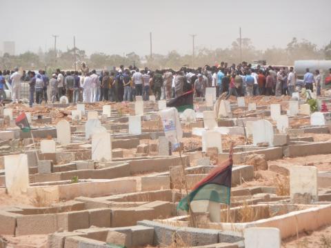 Image by Nicolas Pelham. Libya, 2013. Media file: p1160947_script_9_-_saiqa_funeral.jpg