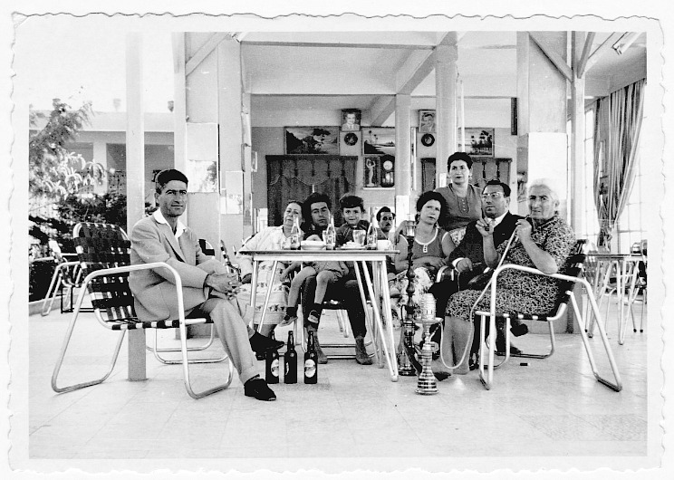 Members of the Knadjian family at the Abu Artin restaurant and inn, 1959. Image courtesy of the Knadjian family. Media file: guernica-armenia2.jpg
