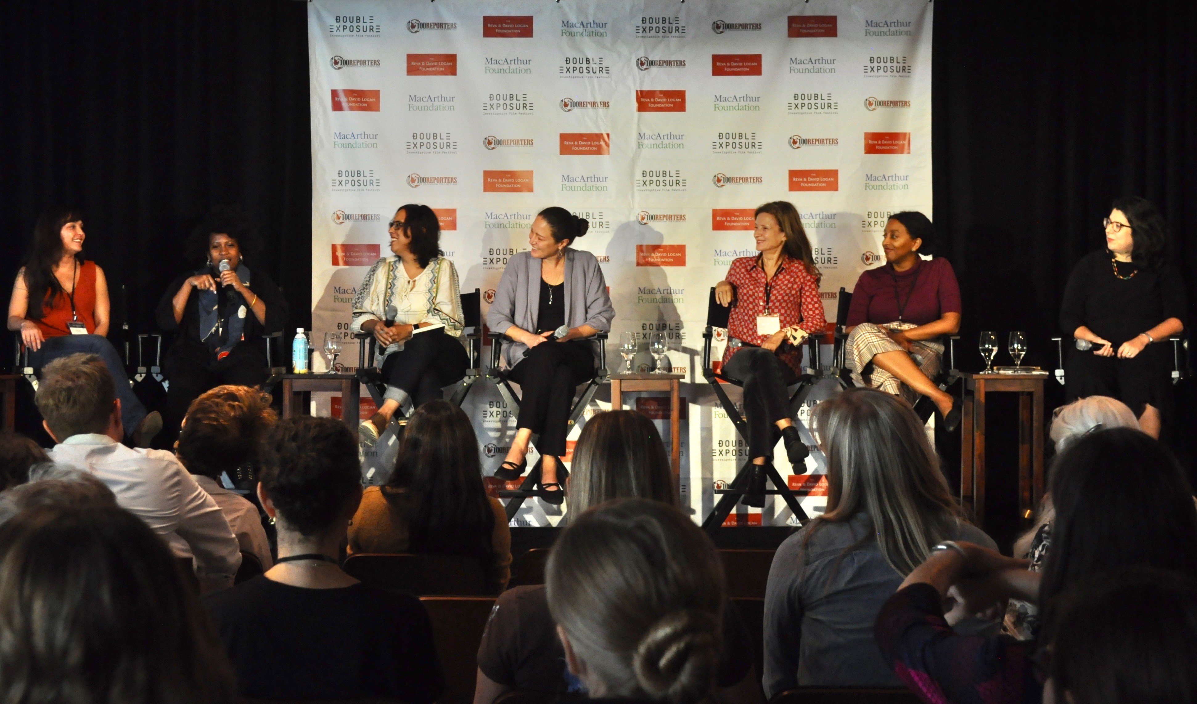 Participants share a laugh on the Double Exposure, "Ask Me Anything: Meet the Funders," panel. Image by Katie Brown. United States, 2019. Participants share a laugh on the Double Exposure, "Ask Me Anything: Meet the Funders," panel. Image by Katie Brown. United States, 2019.
