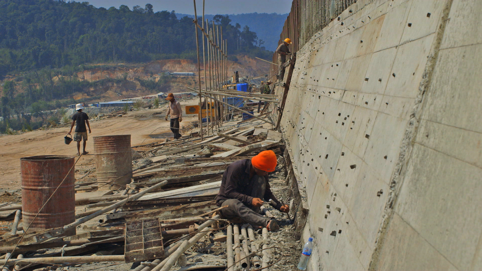 The Stung Tatay dam, pictured here, and located near the Areng River Valley, will soon complete construction. The proposed Stung Cheay Areng dam is one of 17 the Cambodian government intends to build over the next 20 years to tackle the country's energy crisis.