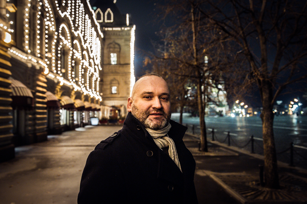 LGBT activist Nikolai Baev. Image by Oleg Yakovlev. Russia, 2014. Media file: cb2c0124.jpg
