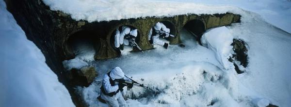 Special Forces soldiers crawl through tunnels as part of a training exercise. Image © Tomas van Houtryve/VII. South Korea, 2013.