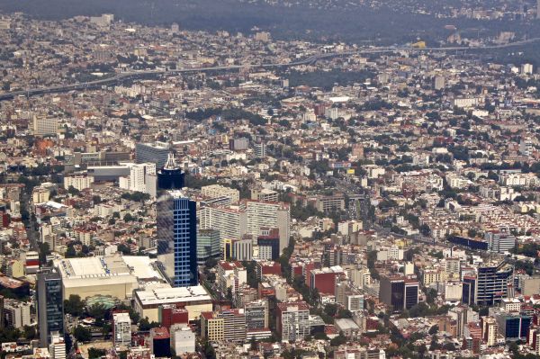 Aerial view of Mexico City and the World Trade Center Mexico City. Image by Isabel Izek. Mexico, 2016. Aerial view of Mexico City and the World Trade Center Mexico City. Image by Isabel Izek. Mexico, 2016