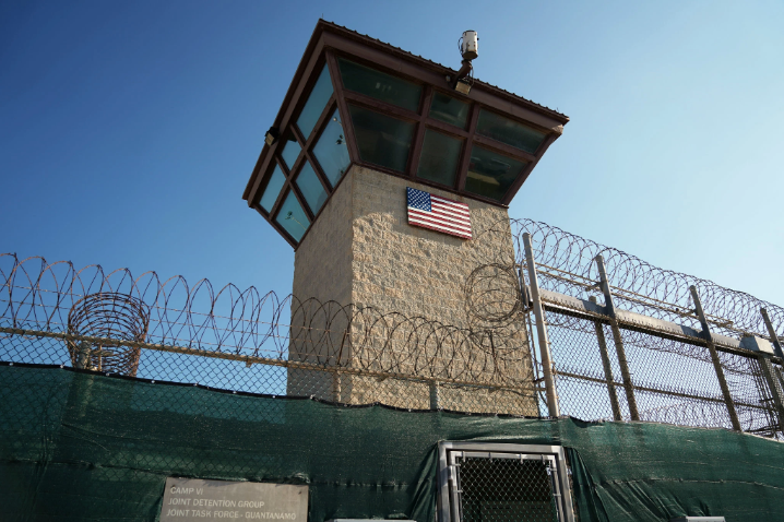 This photo, reviewed and approved by the U.S. military, shows a guard tower in the Detention Center Zone at Guantánamo Bay, Cuba. Image by Doug Mills / The New York Times. Cuba, 2019. This photo, reviewed and approved by the U.S. military, shows a guard tower in the Detention Center Zone at Guantánamo Bay, Cuba. Image by Doug Mills / The New York Times. Cuba, 2019.