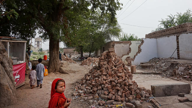 Shops were demolished near Jamrud, in Pakistan's tribal areas, under the collective punishment law. The shop owners were accused of selling narcotics, so the shops of an entire family were destroyed. Image by Umar Farooq. Pakistan, 2017. Shops were demolished near Jamrud, in Pakistan's tribal areas, under the collective punishment law. The shop owners were accused of selling narcotics, so the shops of an entire family were destroyed. Image by Umar Farooq. Pakistan, 2017.