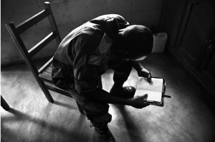 Staff Sergeant "Boniface" says he was told by his Commanding Officer to go and rape. He raped three women before he says his conscience told him to stop. Image by Fiona Lloyd-Davies. DRC, 2013.