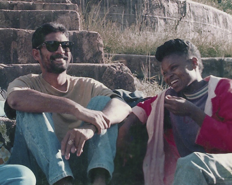 Vikram Patel, left, in Zimbabwe in the 1990s, had to completely rethink how he practiced psychiatry after working at a Harare hospital that had little support for people struggling with mental illnesses. Image courtesy Vikram Patel. Vikram Patel, left, in Zimbabwe in the 1990s, had to completely rethink how he practiced psychiatry after working at a Harare hospital that had little support for people struggling with mental illnesses. Image courtesy Vikram Patel.