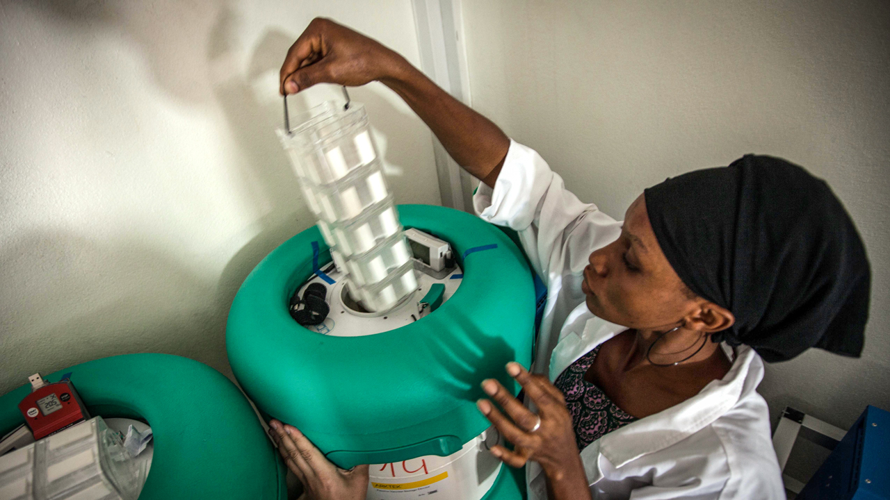 Arktek containers, which kept Ebola vaccines at –80°C in sub-Saharan Africa, could be used to transport COVID-19 vaccines that require similar temperatures. Image courtesy of World Health Organization. Arktek containers, which kept Ebola vaccines at –80°C in sub-Saharan Africa, could be used to transport COVID-19 vaccines that require similar temperatures. Image courtesy of World Health Organization.