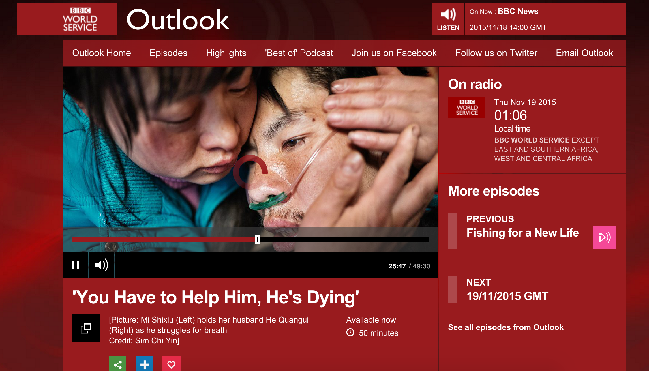 Sim Chi Yin's Project, "China: Dying to Breathe" on Outlook from BBC World Service. Media file: screen_shot_2015-11-18_at_10.02.17_pm.png