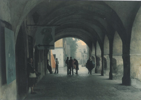 Shula Lavyel in her childhood hometown, Tarnów, on her first visit to Poland since emigrating in 1934. Poland, 1987. Image courtesy of Shula Lavyel. Shula Lavyel in her childhood hometown, Tarnów, on her first visit to Poland since emigrating in 1934. Image courtesy of Shula Lavyel. Poland, 1987.