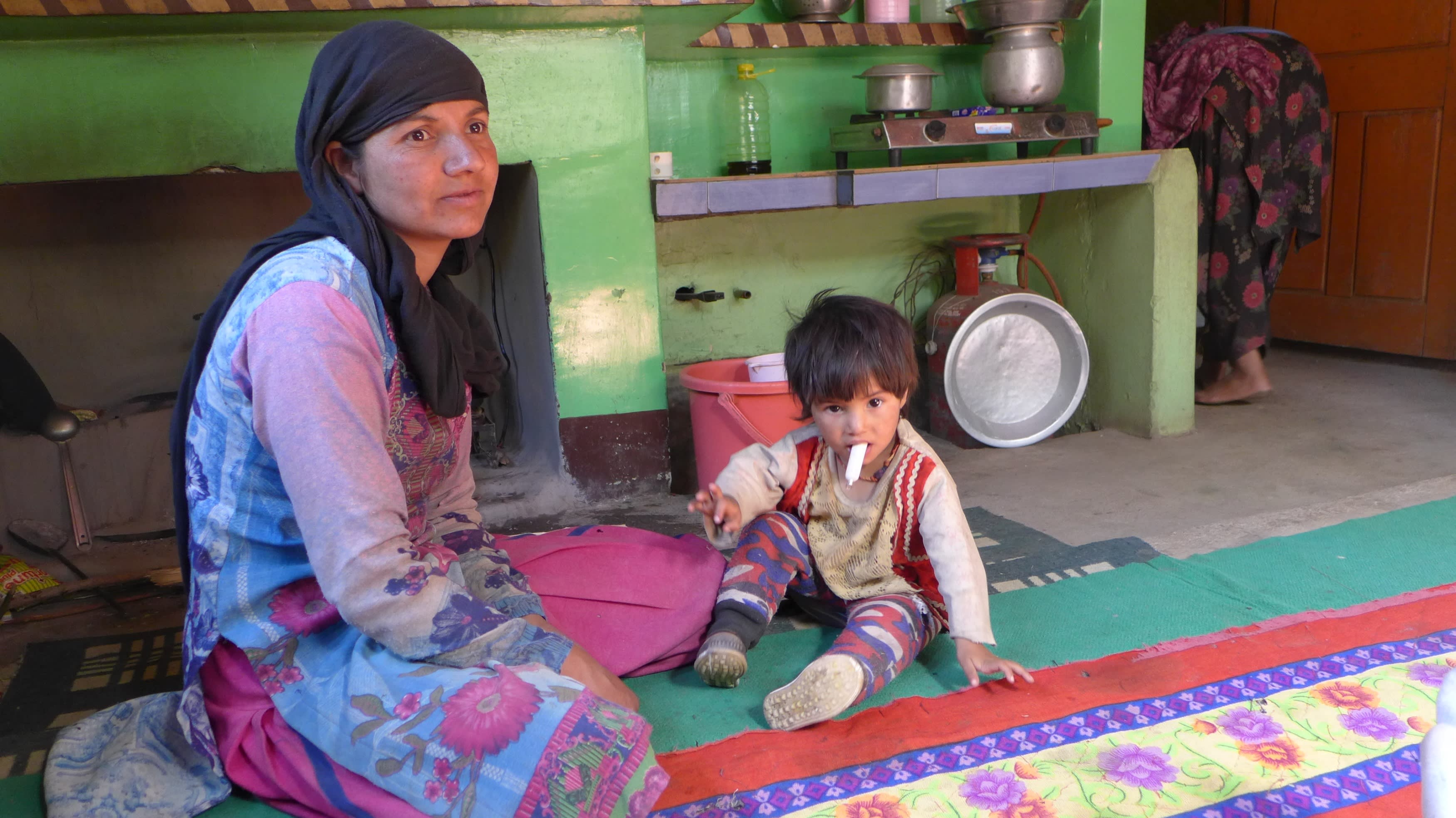 "When I was pregnant, I would rarely go to the hospital for a check-up, because that would take me a whole day," said Amina Bano, a member of Kashmir's Gujjar and Bakerwal community, one of India's most remote tribes. Image by Safina Nabi. India, 2020. "When I was pregnant, I would rarely go to the hospital for a check-up, because that would take me a whole day," said Amina Bano, a member of Kashmir's Gujjar and Bakerwal community, one of India's most remote tribes. Image by Safina Nabi. India, 2020.
