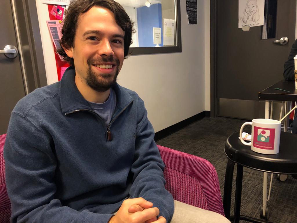 Interview with Patrick Ammerman about his Pulitzer Center Reporting Fellowship on the DosPuntos radio program. Image courtesy of Patrick Ammerman. United States, 2019. Interview with Patrick Ammerman about his Pulitzer Center Reporting Fellowship on the DosPuntos radio program. Image courtesy of Patrick Ammerman. United States, 2019.