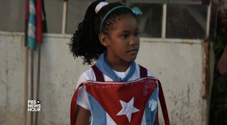 Still from PBS NewsHour broadcast, "Cuban Attitudes Toward Castro Range from Devout to Cynical." Still from PBS NewsHour broadcast, "Cuban Attitudes Toward Castro Range from Devout to Cynical."