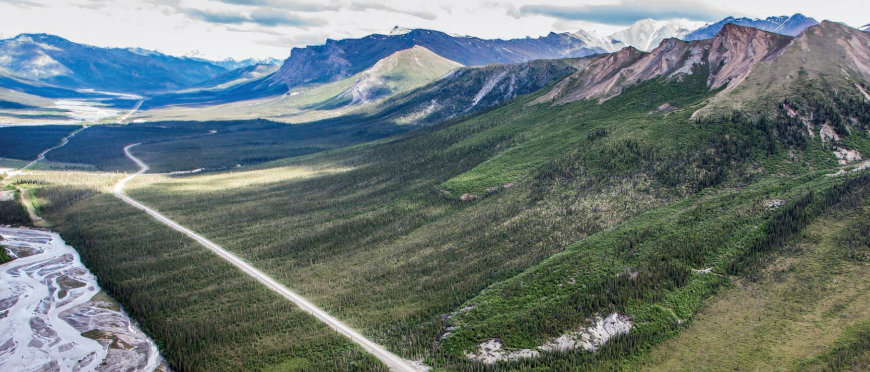 Scientists are struggling to stop massive slow-moving avalanches made of thawing Alaskan soil from devouring a key supply road. Image by Eli Kintisch. Alaska, 2015. Media file: screen_shot_2015-12-09_at_1.32.26_pm.png