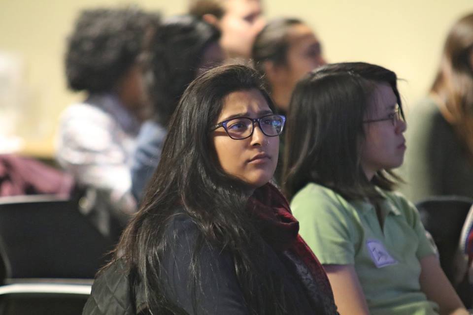 Attendees watched films and listened to panel discussion about global health challenges faced by refugees and migrants. Image courtesy Tina McGrath/ProImage Design and the Institute of Public Health at Washington University in Saint Louis. 2017. Attendees watched films and listened to panel discussion about global health challenges faced by refugees and migrants. Image courtesy Tina McGrath/ProImage Design and the Institute of Public Health at Washington University in Saint Louis. 2017.