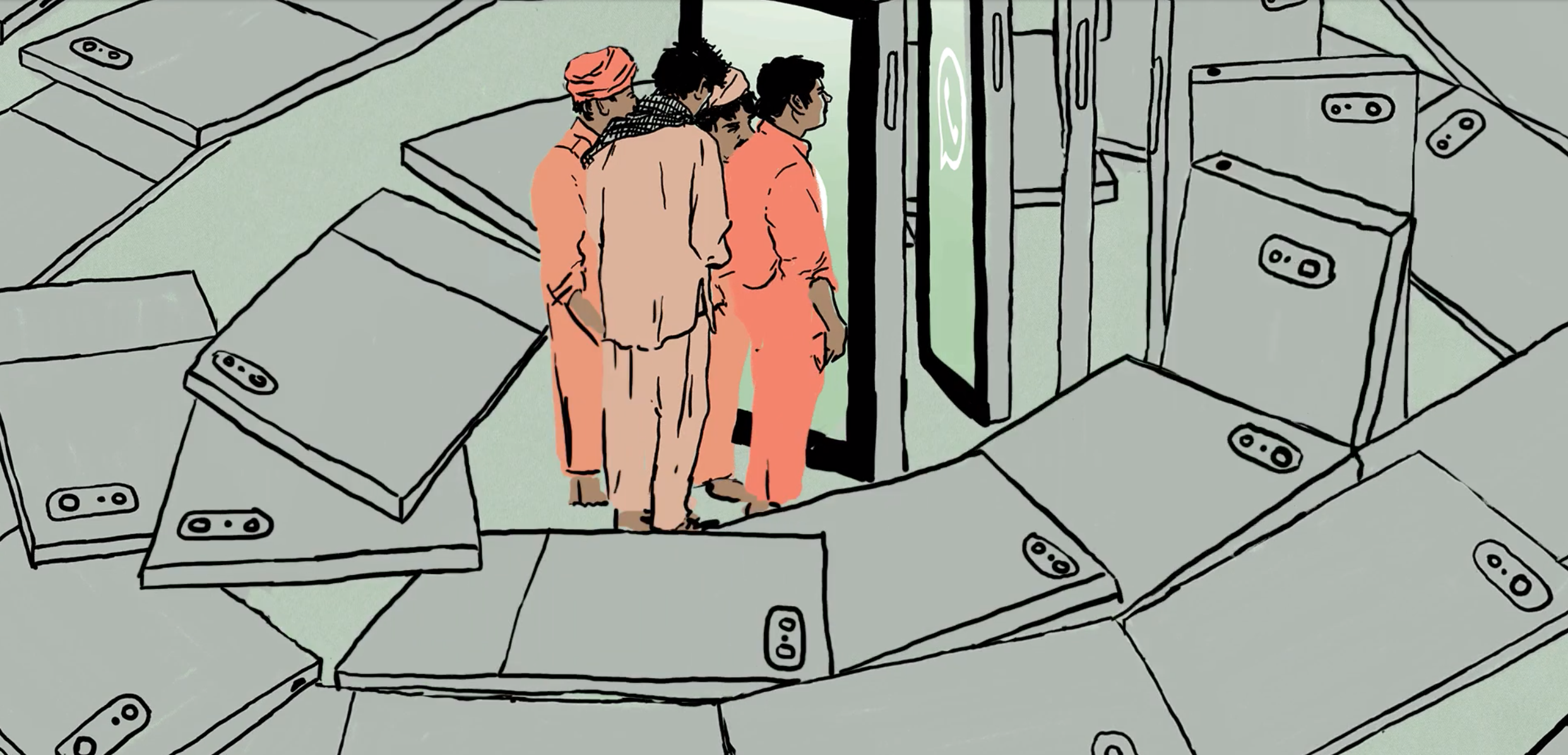 In India, WhatsApp is a major channel for false reporting and hate speech that sometimes fuels mob violence and gruesome murders. Police say they can’t track the encrypted messages to find culprits. And the government is demanding change. Image by Calum Heath. In India, WhatsApp is a major channel for false reporting and hate speech that sometimes fuels mob violence and gruesome murders. Police say they can’t track the encrypted messages to find culprits. And the government is demanding change. Image by Calum Heath.