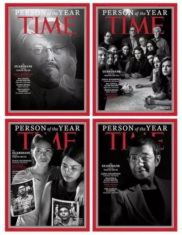 The covers for Time magazine "Person of the Year." Image by AFP Photo/TIME Magazine/Moises Saman/Handout. United States, 2018. The covers for Time magazine "Person of the Year." Image by AFP Photo/TIME Magazine/Moises Saman/Handout. United States, 2018.