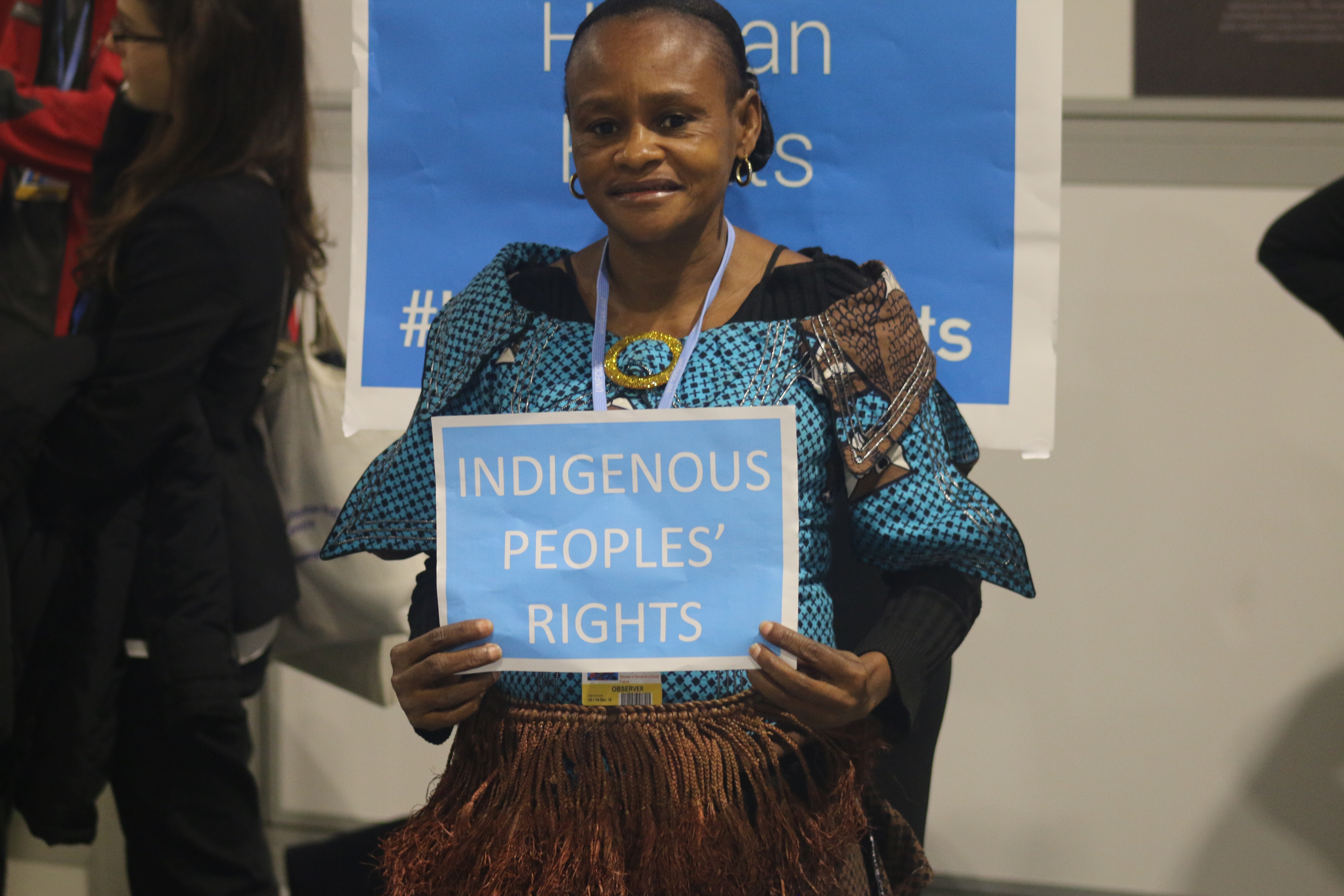Dorothee Lisenga, coordinator of the Coalition des Femmes Leaders por l’Environnement et le Development Durable (CFLEDD). Image by Fredrick Mugira. Poland, 2018. Dorothee Lisenga, coordinator of the Coalition des Femmes Leaders por l’Environnement et le Development Durable (CFLEDD). Image by Fredrick Mugira. Poland, 2018.