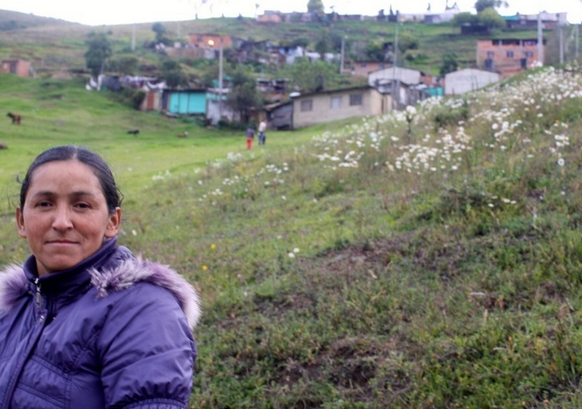 Gloria Isabel Ramirez, nearly crippled after a lifetime as a flower worker. Image by Stephen Franklin. Colombia, 2013. Media file: ar-131119614.jpg