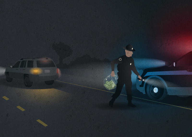 No police officer or prosecutor testified in public against Rep. Shamed Dogan's bill to reform civil asset forfeiture tools. But their behind-the-scenes lobbying prompted the House Rules Committee chair to kill the bill. Graphic courtesy of David Kovaluk/ St. Louis Public Radio. United States, 2019. No police officer or prosecutor testified in public against Rep. Shamed Dogan's bill to reform civil asset forfeiture tools. But their behind-the-scenes lobbying prompted the House Rules Committee chair to kill the bill. Graphic courtesy of David Kovaluk/ St. Louis Public Radio. United States, 2019.