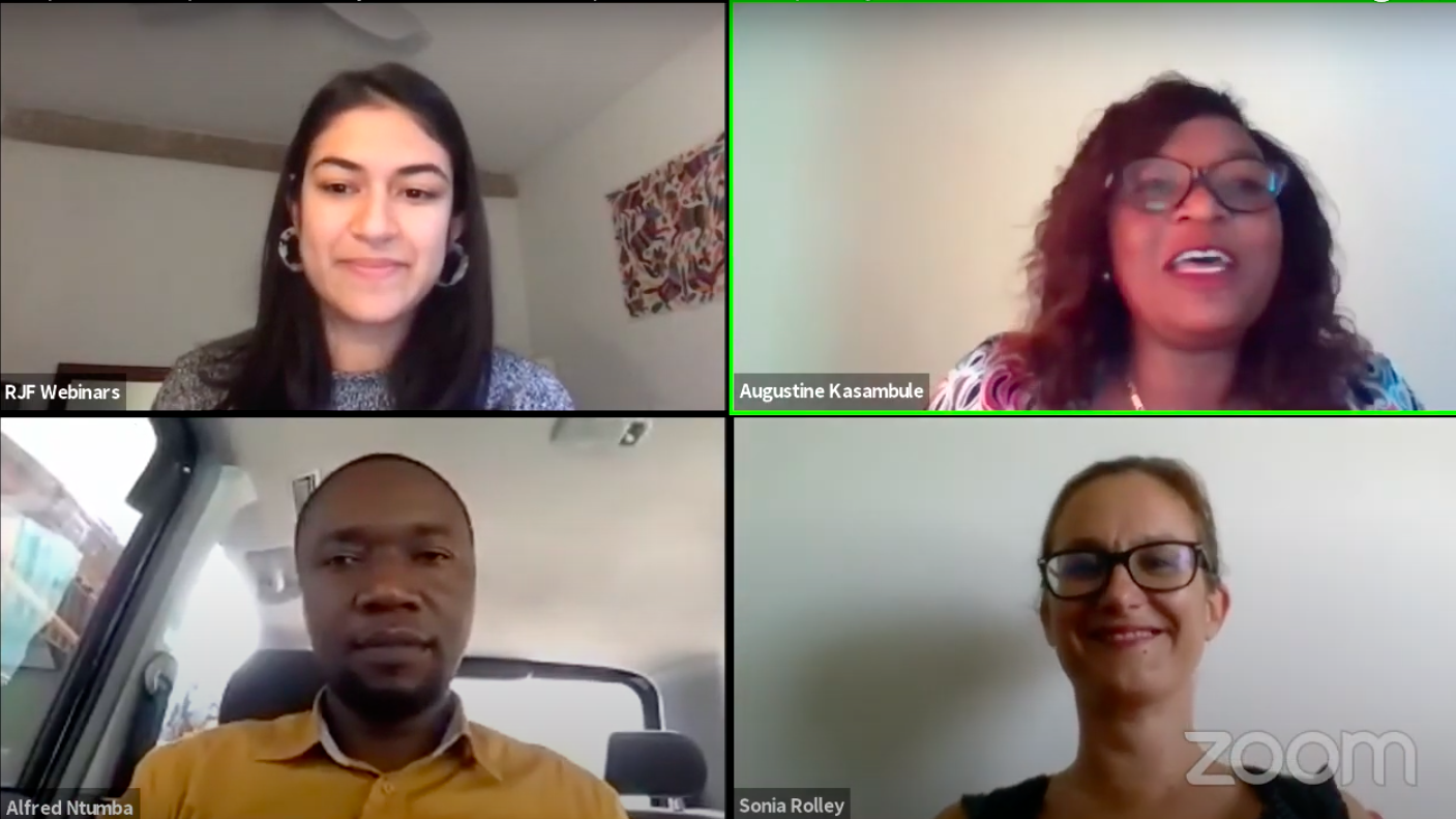 The Congo Basin Rainforest Journalism Fund hosted the fourth and final module of its webinar series on December 4, 2020. The session, titled “Preparation and protection of the journalist in the production of field reports,” featured panelists Sonia Rolley and Alfred Ntumba. The Congo Basin Rainforest Journalism Fund hosted the fourth and final module of its webinar series on December 4, 2020. The session, titled “Preparation and protection of the journalist in the production of field reports,” featured panelists Sonia Rolley and Alfred Ntumba.