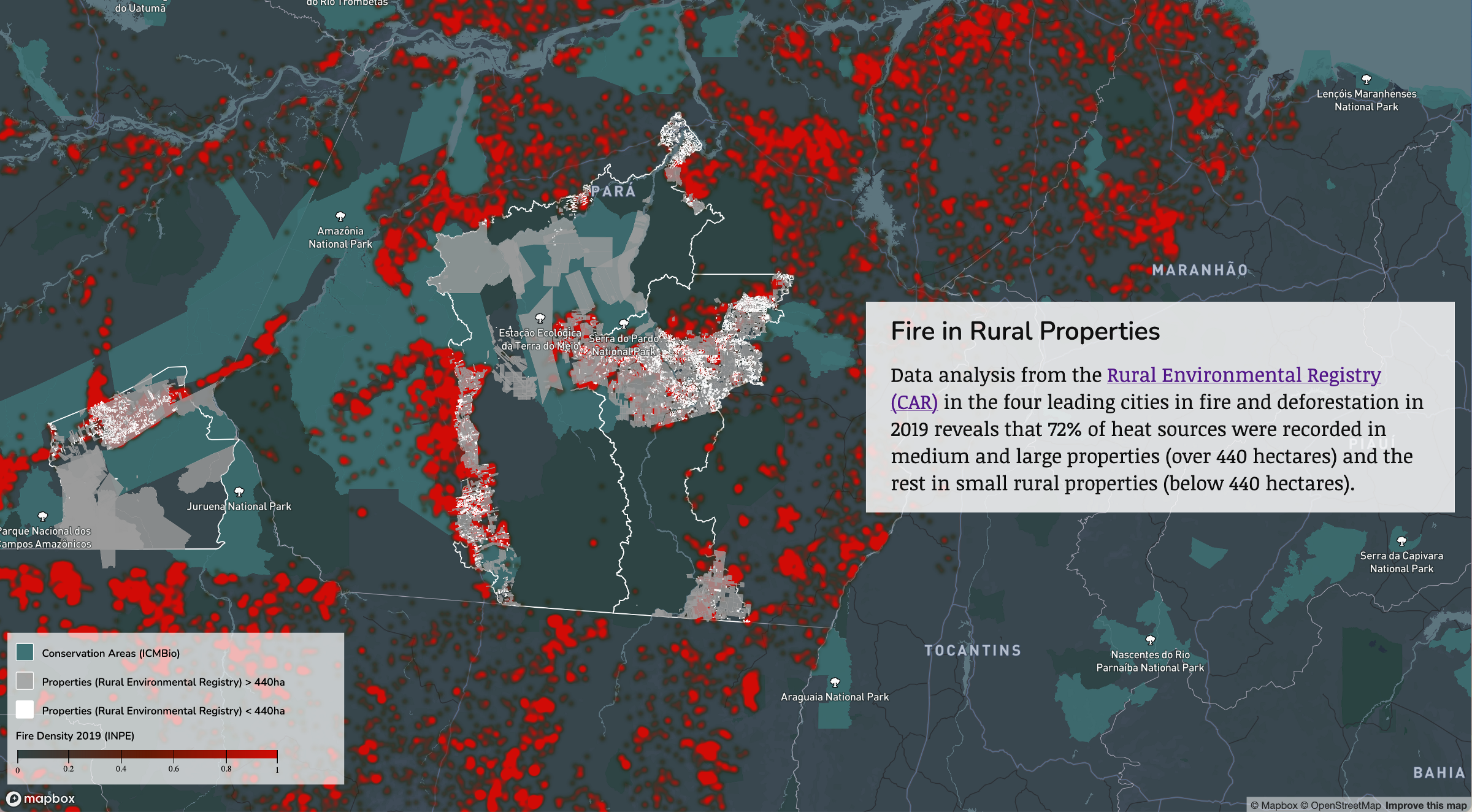 Screenshot of the Interactive 'Fire in Rural Properties' Map. Screenshot of the Interactive 'Fire in Rural Properties' Map.