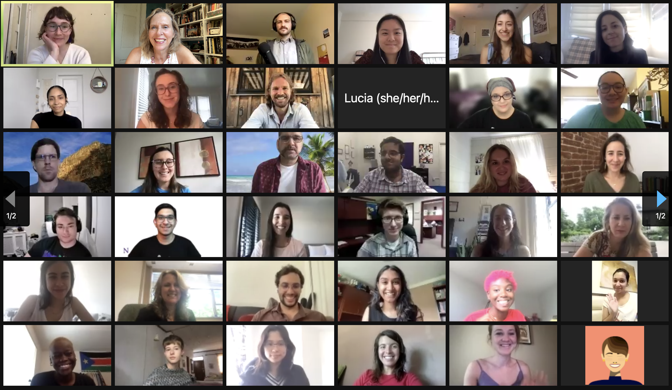 Screen Shot 2021-06-09 at 11.06.56 AM.png Screenshot of Reporting Fellow thumbnails on Zoom meeting.