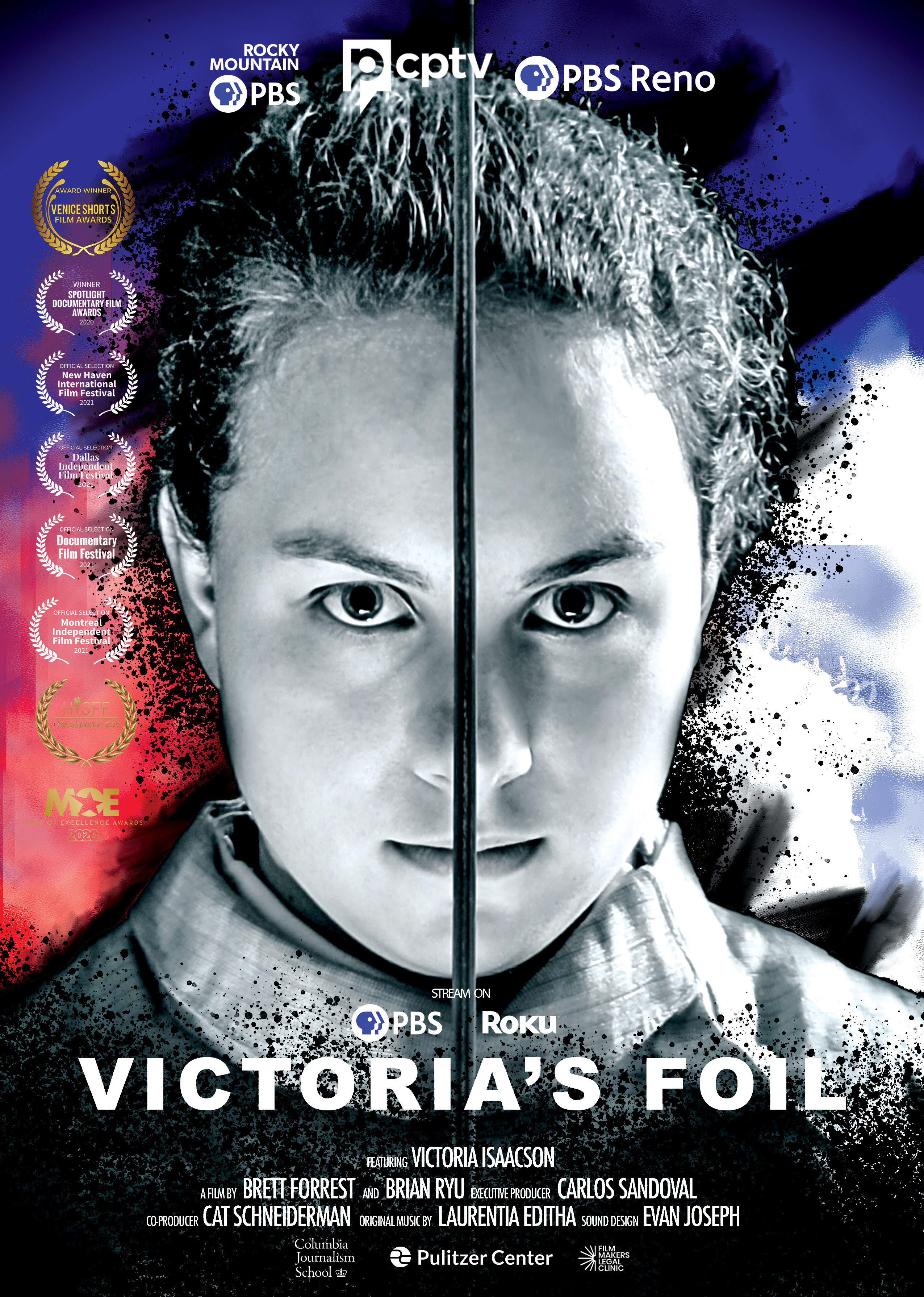 unnamed.jpeg Poster for Victoria's Foil with portrait of Victoria in fencing attire.